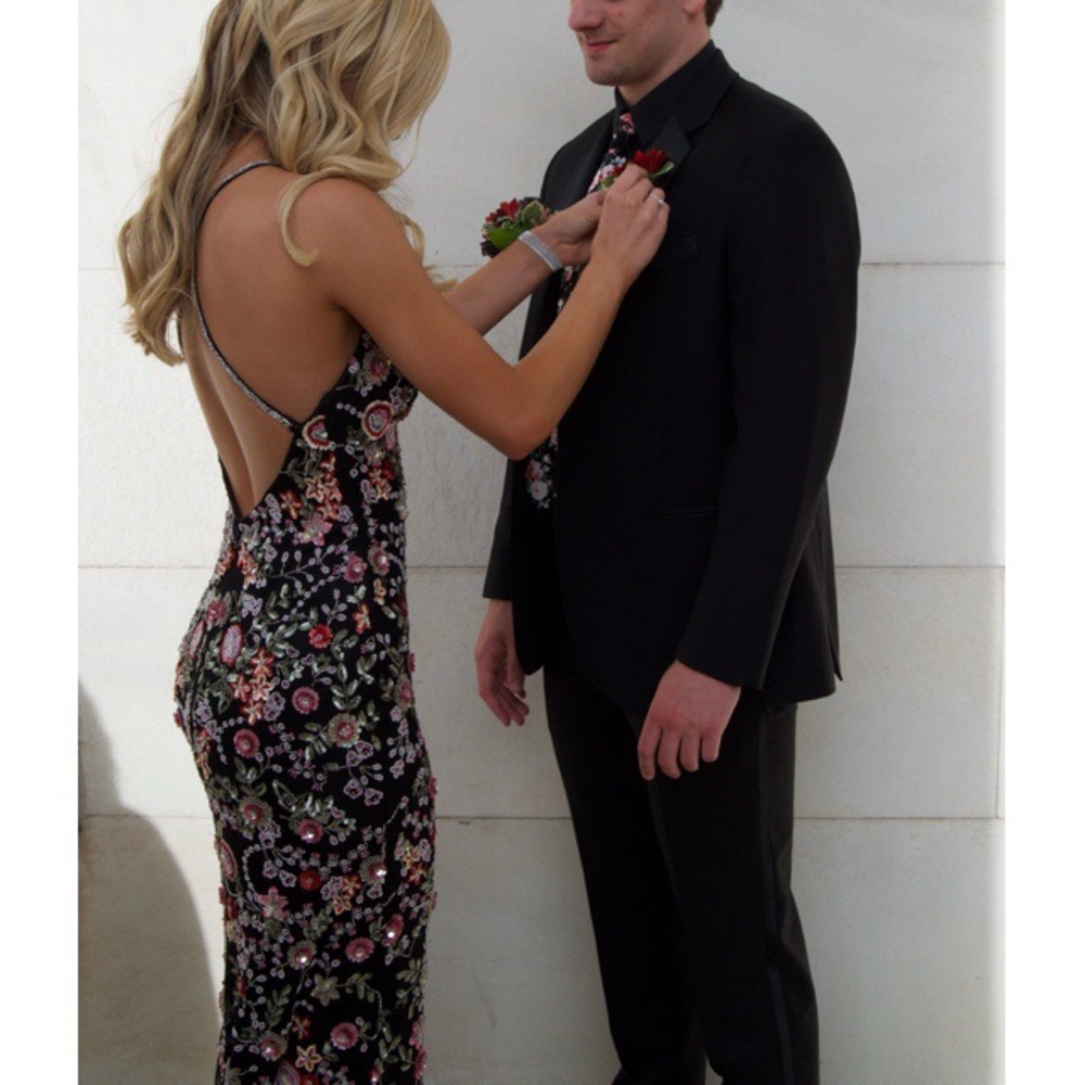 Floral Beaded Prom Gown
